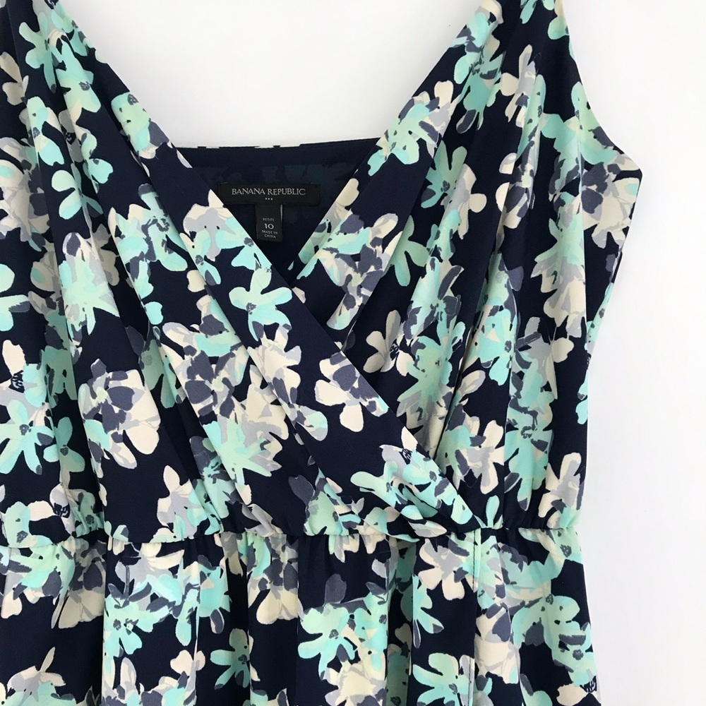 Banana Republic faux-wrap, floral maxi dress